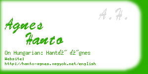 agnes hanto business card